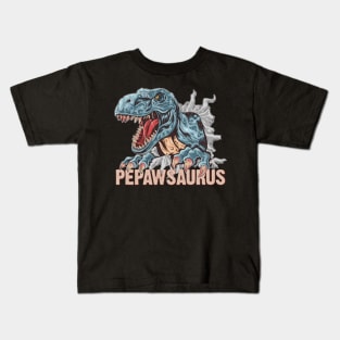 Pepawsaurus T rex Papa Saurus Dinosaur Dino Fathers Day Kids T-Shirt